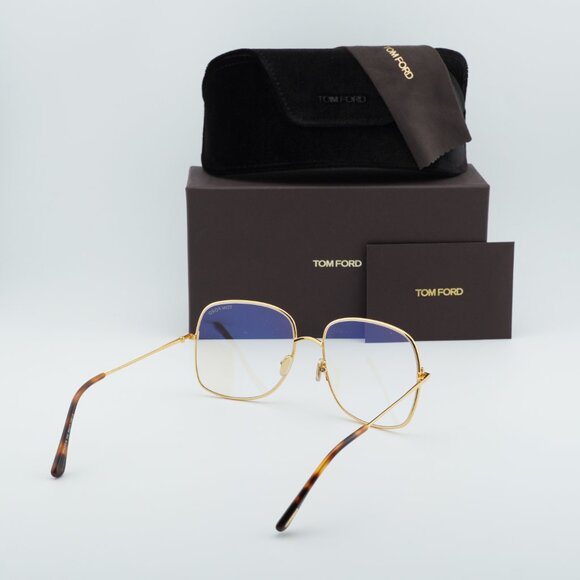 Tom Ford FT6048-B 030 Eyeglasses Deep Gold 59mm Square Frame, Blue Light Block - Picture 9 of 9